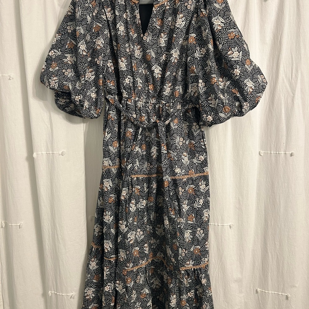 Floral Black and White Dress